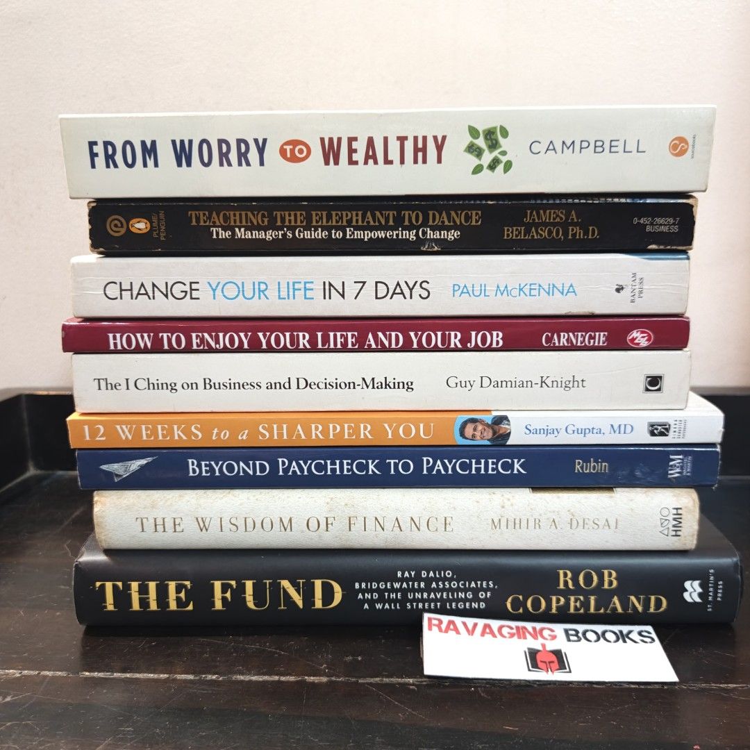 Business Finance Self-Help Books (Category: Textbooks) located in Pasig City. Submitted by ravagingbooks (Listing ID 1458544823, Image 1). Description: Non-fiction, Self-help Business Finance Books Sale! - ​prices in the images - ​discount starting at 3 books purchase and up - ​best price for bundle or bulk orders (can mix) - ​first to pay basis ​MOD: Lalamove, GogoXpress Location: Pasig Cainta border MOP: Maya, Gcash * From Worry to Wealthy — Ch