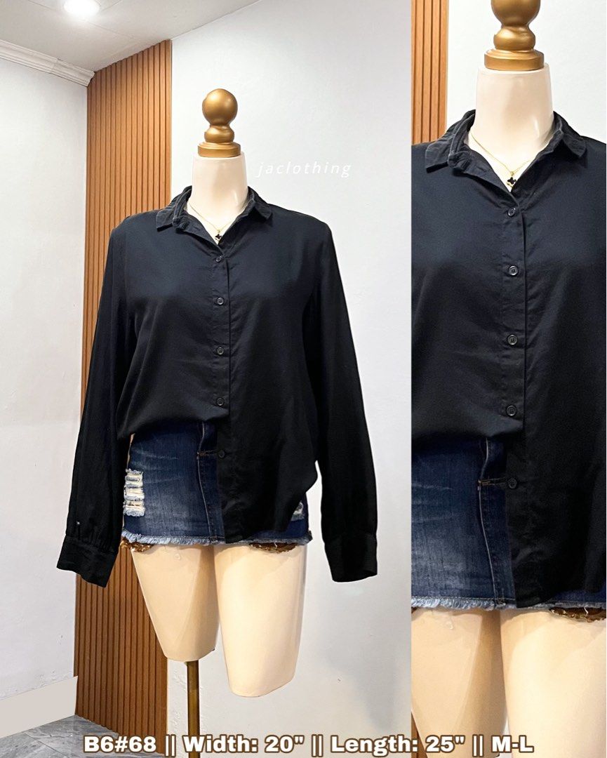 Buttondown Polo Office Blouse • Black (Category: Blouses) located in Cavite. Submitted by cnchnll (Listing ID 1458514357, Image 1). Description: .