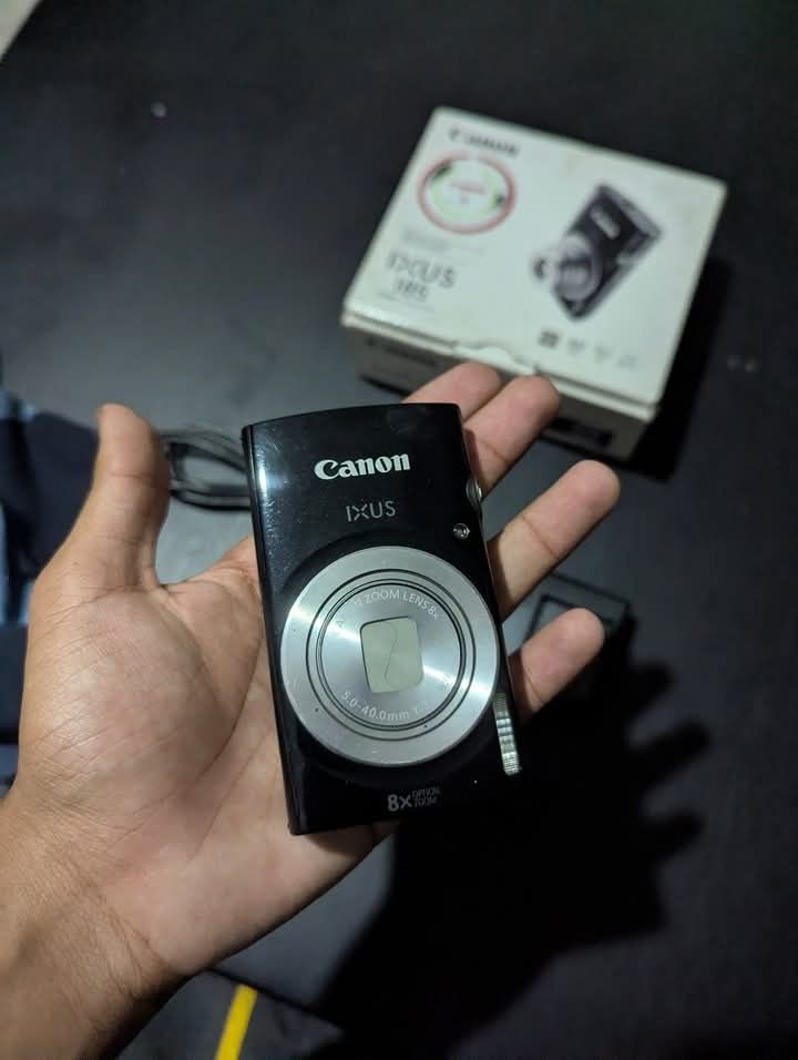 Canon IXUS 185 Digital Camera with 8x Optical Zoom (Category: Cameras) located in Caloocan City. Submitted by warmfalcon.3d39bf (Listing ID 1458683111, Image 1). Description: - Black Canon IXUS 185 digital camera - 8x optical zoom lens (5.0-40.0mm) - Includes original box - Ideal for everyday photos and travel - Compact and easy to use.