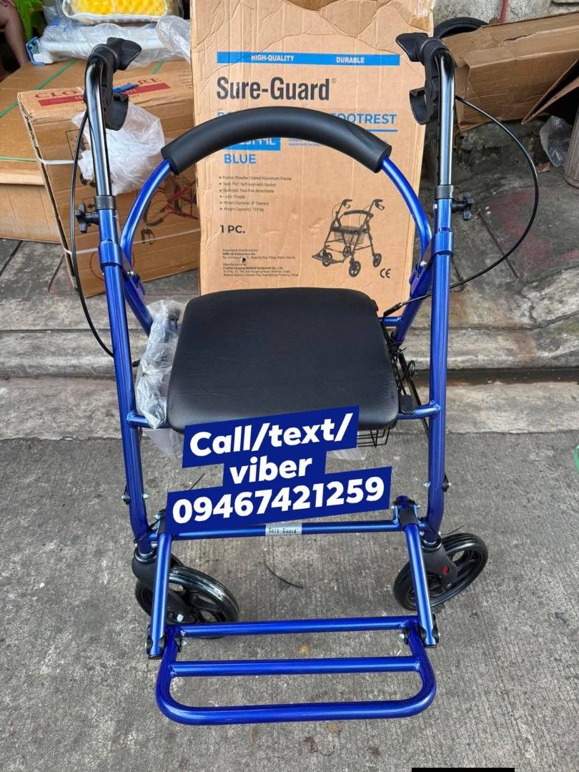 Cart rollator with footrest (Category: Foot Care) located in Manila. Submitted by ewitlobita98152 (Listing ID 1458685949, Image 1). Description: ✅FOR SALE‼️ ADULT & SENIOR ROLLATOR WITH FOOTREST 📌🔴 AVAILABLE NOW ✅ ✅ BRANDNEW ✅ HIGH QUALITY ✅ HEAVY DUTY ✅ SAME-DAY DELIVERY ✅OPEN FOR PICK UP OR DELIVER VIA LALAMOVE MODE OF PAYMENT ✅CASH ON DELIVERY (COD) ✅BANK TRANSFER ✅ GCASH PAYMENT LOCATION: 131 BULUSAN ST LALOMA QUEZON CITY.