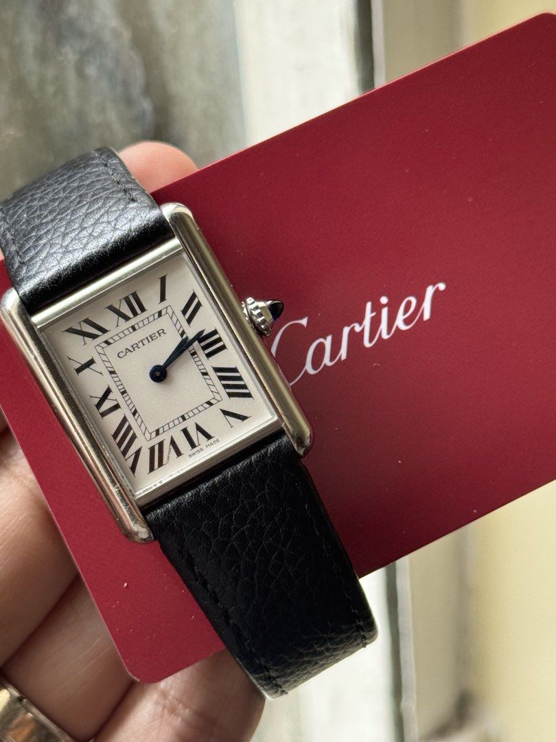 Cartier Tank Must - Large (Category: Luxury Watches) located in Manila. Submitted by true_ajcquintana (Listing ID 1458558941, Image 1). Description: Cartier Tank Must 2021 Large Size Model High Autonomy Quartz Original Cartier Leather Bracelet Ref. WSTA0041 Good condition 9/10 Complete Set - Box, Double Box, Booklets,Manuals, Card Searchable on Cartier Website With free AM leather bracelet for sure Buyer Market Price: PHP 190-220k My price: PHP 1