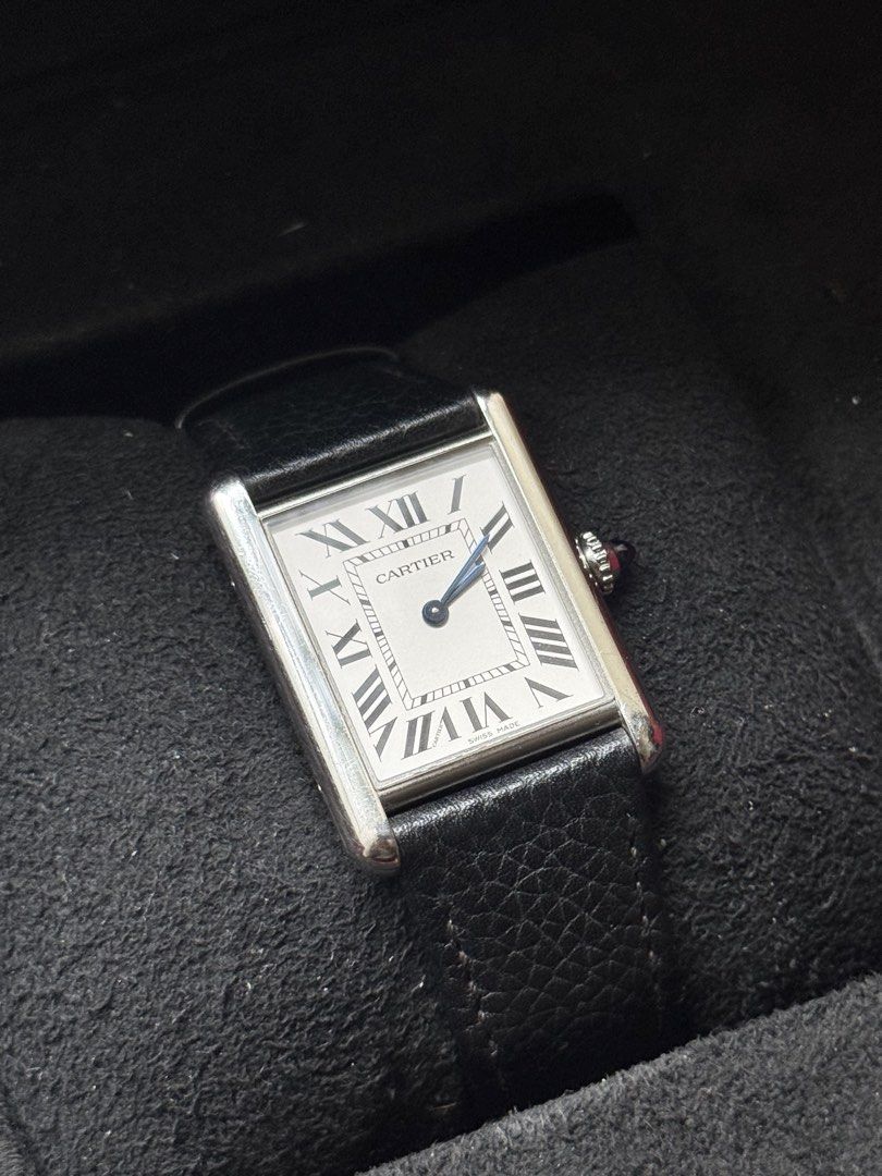 Cartier Tank Must - Large (Category: Luxury Watches) located in Manila. Submitted by true_ajcquintana (Listing ID 1458558941, Image 2). Description: Cartier Tank Must 2021 Large Size Model High Autonomy Quartz Original Cartier Leather Bracelet Ref. WSTA0041 Good condition 9/10 Complete Set - Box, Double Box, Booklets,Manuals, Card Searchable on Cartier Website With free AM leather bracelet for sure Buyer Market Price: PHP 190-220k My price: PHP 1