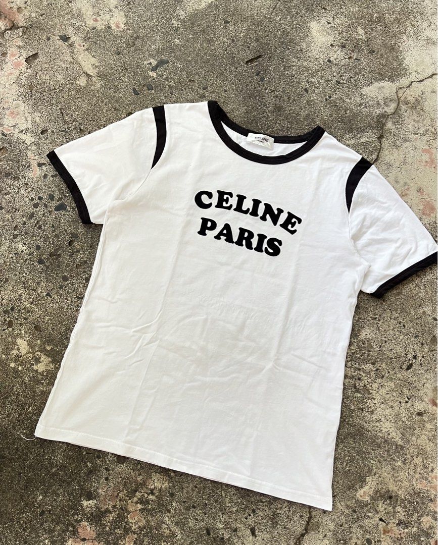 Celine Paris cotton ringer T-shirt (Category: Luxury Apparel) located in Dapitan. Submitted by gelbread (Listing ID 1458559532, Image 1). Description: Good as new.