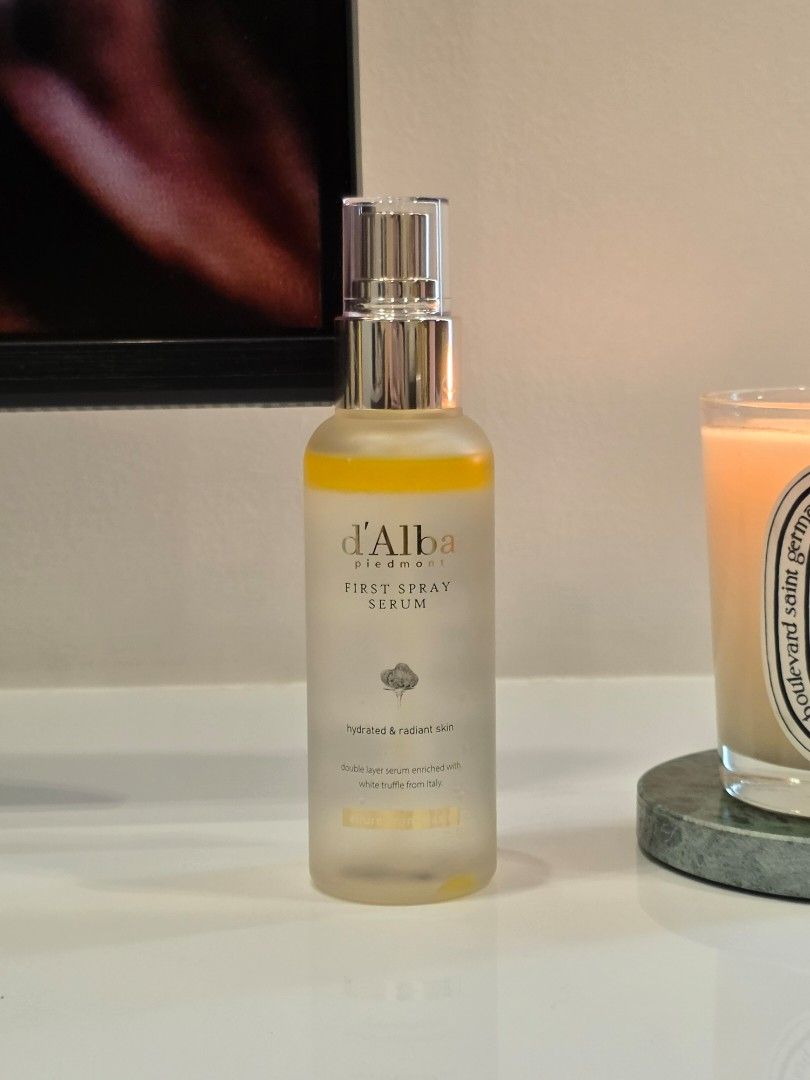 d'Alba Piedmont First Spray Serum (Category: Face Care) located in Manila. Submitted by cleesells (Listing ID 1458629757, Image 1). Description: - d'Alba Piedmont First Spray Serum - Enriched with Italian White Truffle - Hydrates and brightens skin - Perfect for a quick skin refresh.