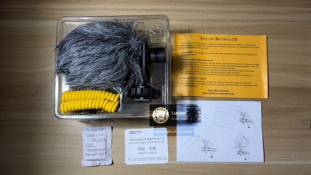 DEITY V-Mic D4 Mini Directional Condenser Microphone (Category: Microphones) located in Quezon City. Submitted by togeman999 (Listing ID 1458513343, Image 1). Description: RFS: - Change of plans - Not using - Declutter 2000 + SF - DEITY V-Mic D4 Mini directional condenser microphone - Ideal for vlogging and content creation - Comes with furry windscreen - Includes shock mount - Cable for camera and mobile devices - Warranty card included - All or