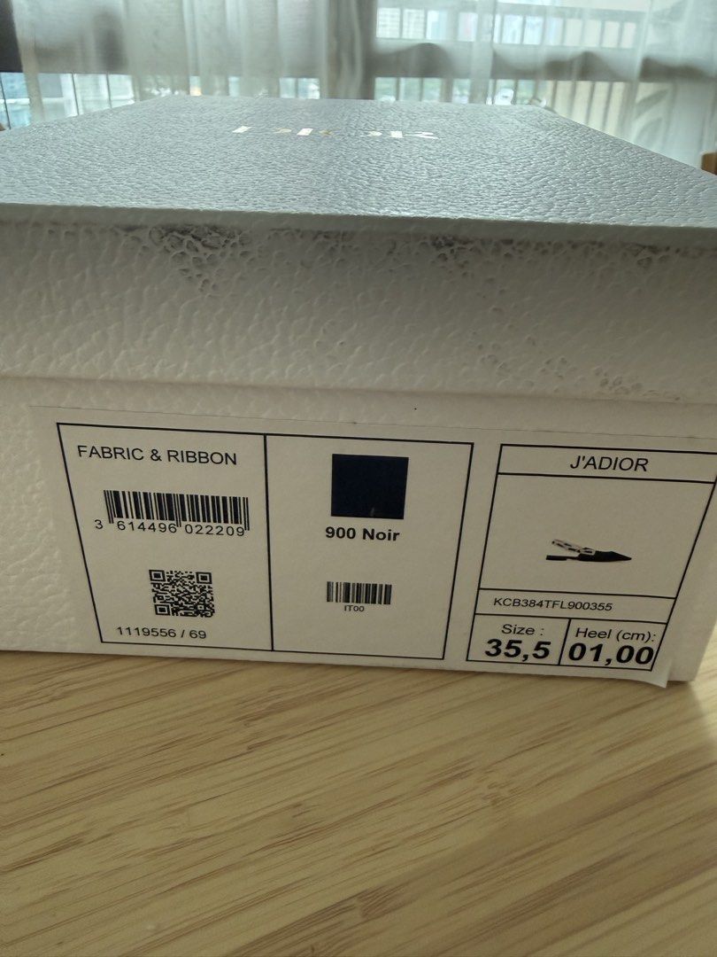 Dior J'Adior Black Technical Fabric Slingback (Category: Flats & Sandals) located in Makati City. Submitted by val820 (Listing ID 1458528310, Image 2). Description: Authentic Dior J'Adior Black Technical Fabric Slingback. Size 35.5. Bought in Greenbelt in 2022. Comes with box, shoe bags, authenticity card and tag price. Unfortunately receipt is lost na. Slightly negotiable. RFS: not using it .