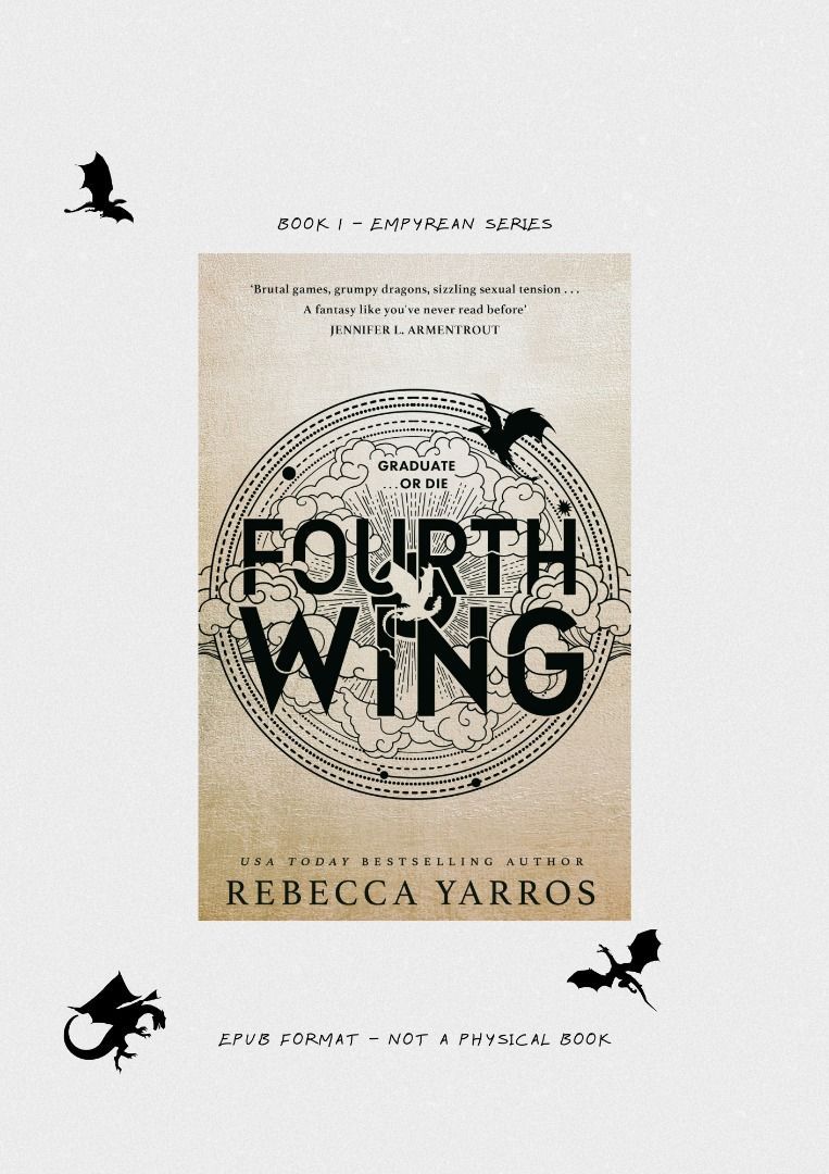 Empyrean Series - EPUB (Category: Storybooks) located in Calamba. Submitted by humis.collection (Listing ID 1458519830, Image 2). Description: Emperyean Series by Rebecca Yarros * Fourth Wing * Iron Flame * Onyx Storm Bundle price 100 PHP, 50 each This is an epub and not a physical book. For e-readers e.g, kindle, kobo, boox etc., ipads, phones. .