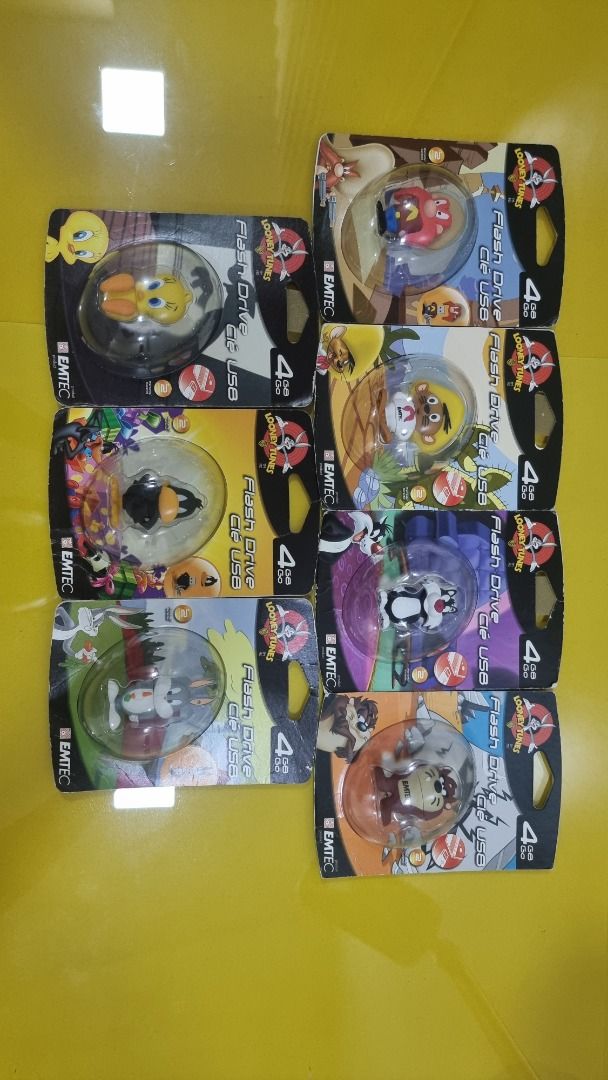 EMTEC Looney Tunes USB Flash Drives 4GB (Category: Hard Disks & Thumbdrives) located in Paranaque City. Submitted by olxph_668280920 (Listing ID 1458636929, Image 1). Description: - EMTEC Looney Tunes USB flash drives - Capacity: 4GB each - Characters include: Tweety, Sylvester, Porky Pig, Daffy Duck, and more - Ideal for collectors or light storage needs - Unique, character-specific designs.