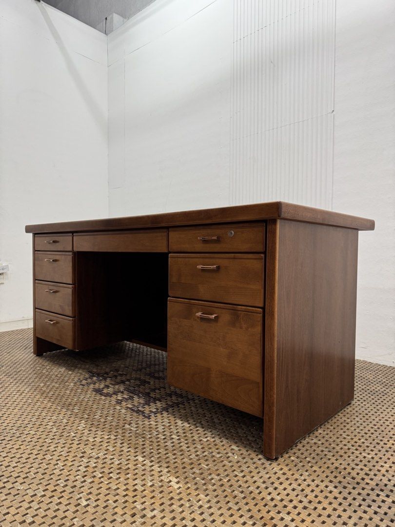 Executive Table (Category: Tables & Sets) located in Quezon City. Submitted by matetdevis13 (Listing ID 1458685128, Image 3). Description: Classic Wooden Executive Table / Office Table with Lots of Storage Price: 10,900 L63 x W29.5 x H29 In good condition Code JMD42-M892.