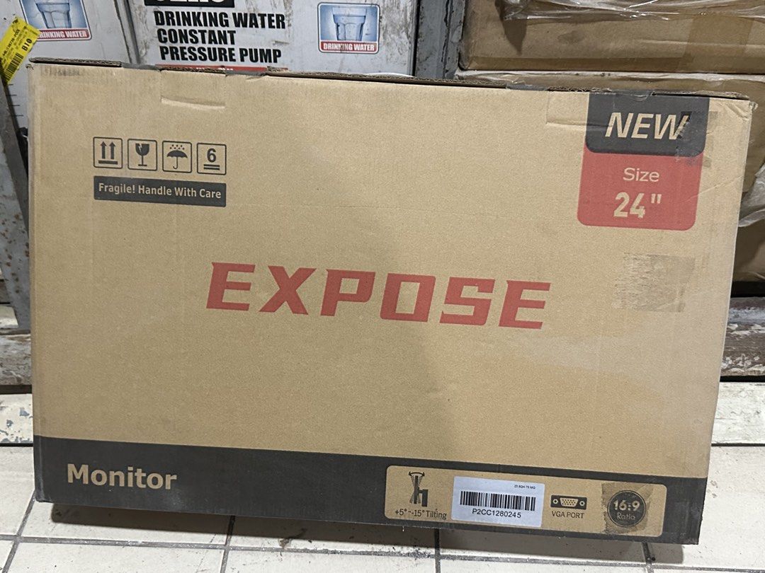 EXPOSE 24" Monitor (Category: Monitor Screens) located in Manila. Submitted by truecloud.c4d805 (Listing ID 1458622087, Image 1). Description: - Brand New EXPOSE 24-inch Monitor - Ideal for everyday use and gaming - 16:9 Aspect Ratio - VGA Port - Adjustable Stand: Tiltable from -15 to +5 degrees - Ready for a new home! Below srp na po yan.