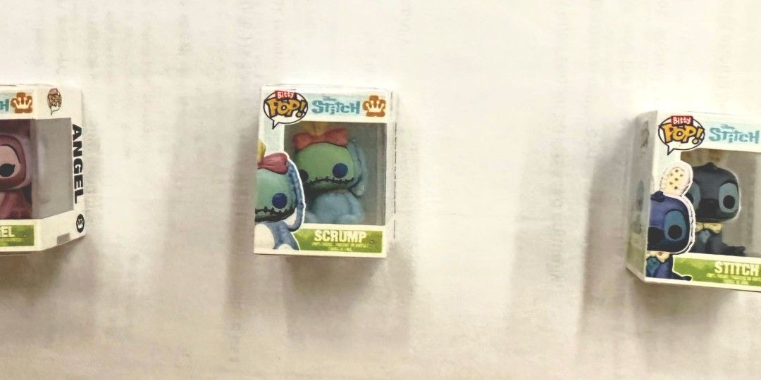 Funko Pop! Disney Stitch & Angel Bitty Pops (Category: Designer & Blind Box Toys) located in Manila. Submitted by minihobbies23 (Listing ID 1458538649, Image 1). Description: - Set of 3 Funko Pop! Bitty Pops - Includes Stitch, Scrump, and Angel - All figures are new and sealed in original boxes - Ideal for Disney and Funko collectors.