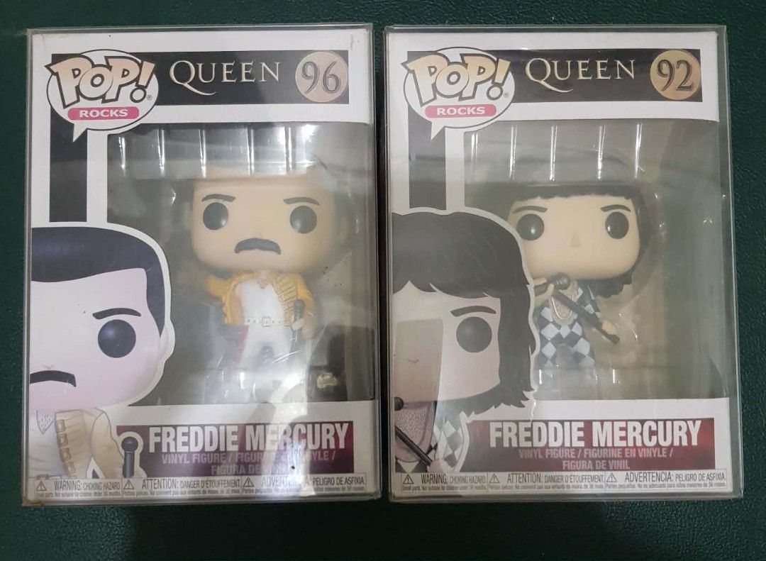 Funko Pop! Rocks Queen Freddie Mercury Figures (96 & 92) (Category: Figurines & Statues) located in Manila. Submitted by g_bygayle (Listing ID 1458675729, Image 1). Description: - Two (2) Funko Pop! Rocks figures included. - Features Freddie Mercury (Pop! #96 and Pop! #92). - Both figures are in their original, unopened boxes. - Ideal collectible for any Queen or Freddie Mercury fan. - Add these iconic pieces to your display!.
