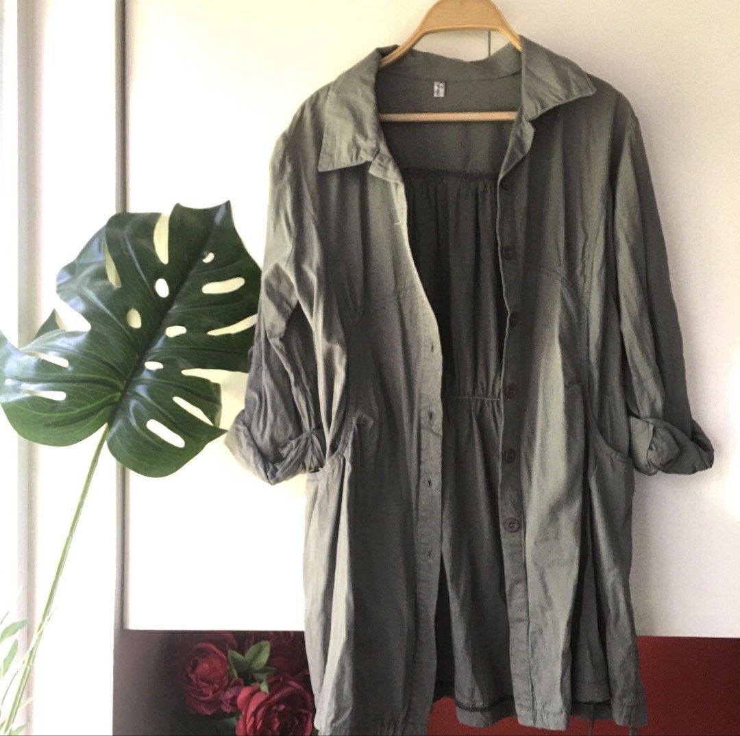 Gray long jacket (Category: Coats, Jackets and Outerwear) located in Manila. Submitted by coolandchic (Listing ID 1458637863, Image 1). Description: .