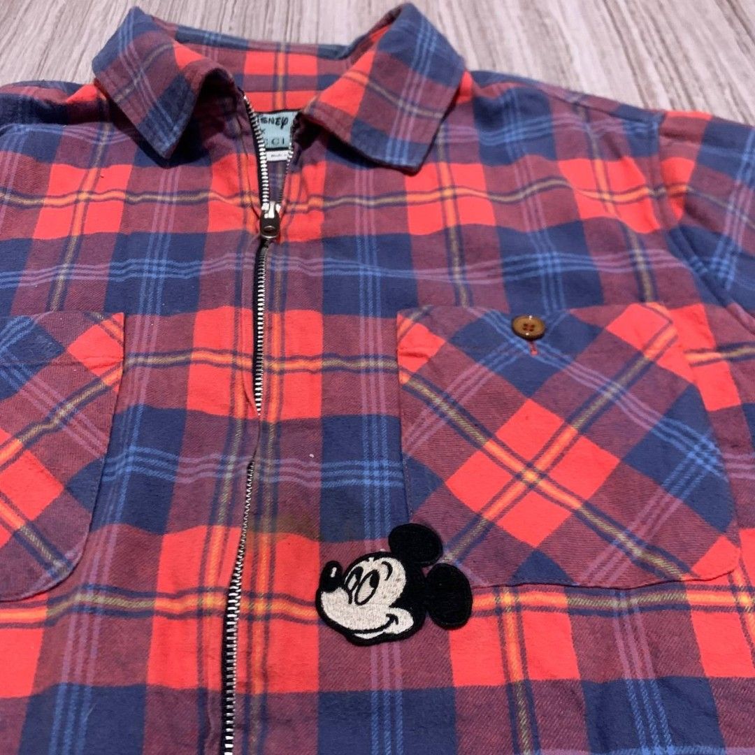 Gucci x Disney Mickey Patch Flannel (Category: Coats, Jackets and Outerwear) located in Quezon City. Submitted by imaginarythrifter (Listing ID 1458651718, Image 3). Description: Verygood Condition Have slight stain beside patch but not visible Easy to remove Size 46 on tag Measurement Width - 24 Length - 26.5 Slight negotiable Can ship Nationwide Shipping not included.