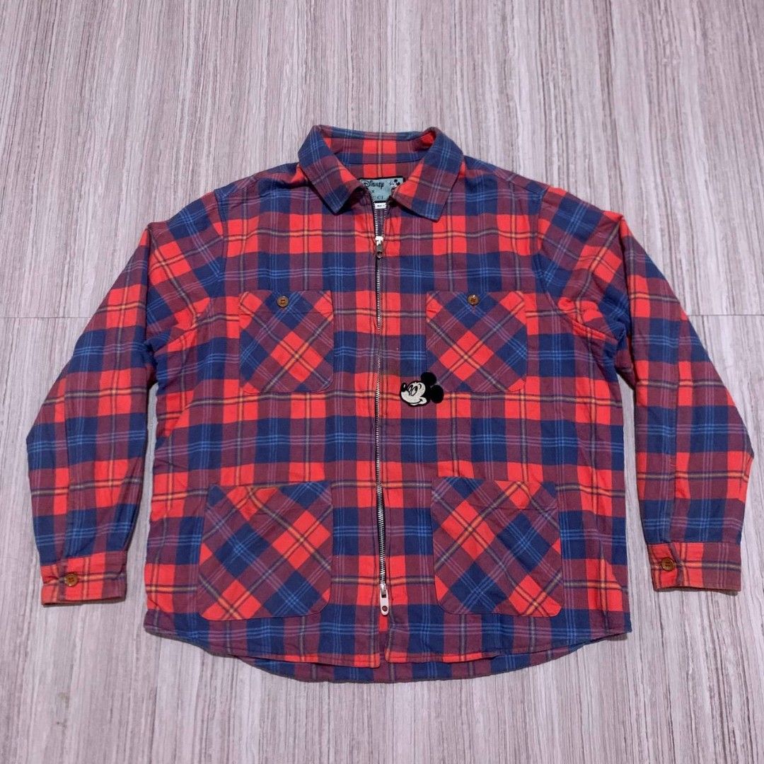 Gucci x Disney Mickey Patch Flannel (Category: Coats, Jackets and Outerwear) located in Quezon City. Submitted by imaginarythrifter (Listing ID 1458651718, Image 1). Description: Verygood Condition Have slight stain beside patch but not visible Easy to remove Size 46 on tag Measurement Width - 24 Length - 26.5 Slight negotiable Can ship Nationwide Shipping not included.