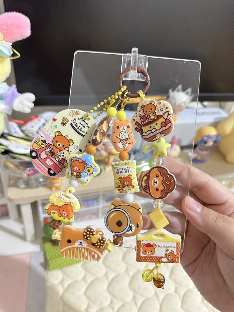 Handmade Rilakkuma Beaded Charm Keychain (Category: Charms) located in Cainta. Submitted by pomocha (Listing ID 1458652618, Image 1). Description: 🍀Please read before ordering🍀 🍎These charms are handmade by me 🍎When being delivered to you they will be packed with care with proper packaging (plastic and paper backing) for your charm 🫶 🍎There is usually no duplicates of each charm, so don't hesitate because i will most likely never stock this