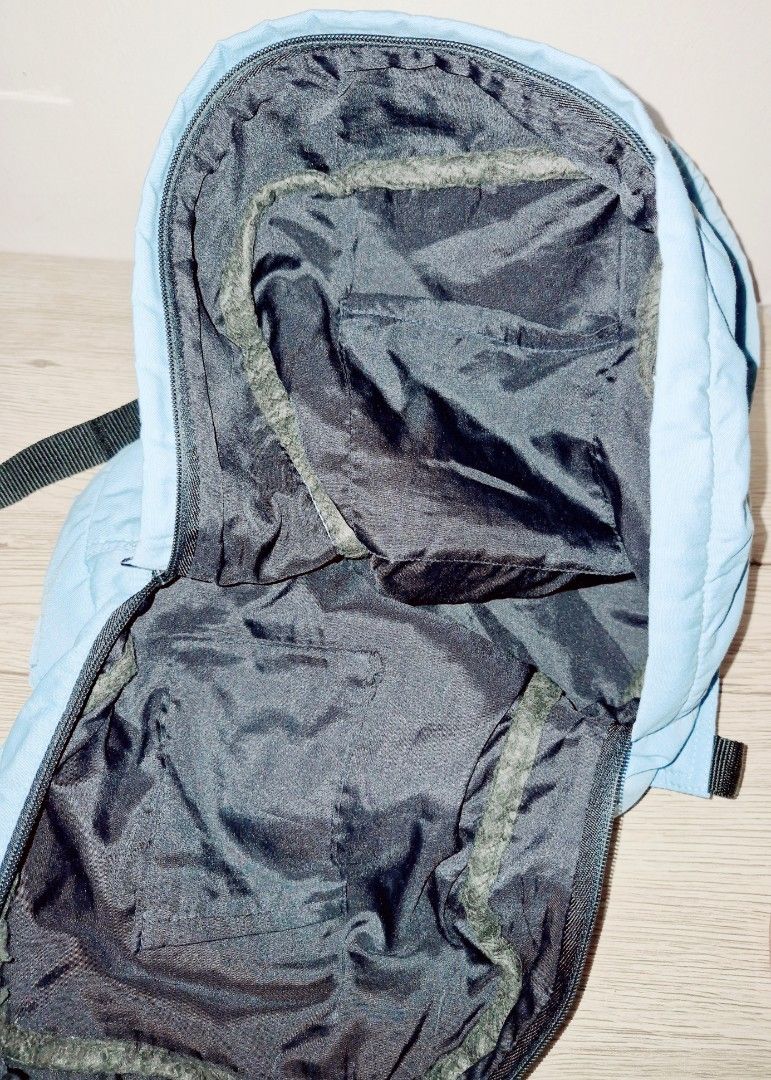Heartstrings Baby Blue Backpack (Category: Backpacks) located in Tanza. Submitted by jjang_13 (Listing ID 1458515242, Image 3). Description: - Cute baby blue backpack - Main compartment and smaller front pocket - Adjustable straps - Perfect for everyday use or school - Zippers are in good working condition - Interior is clean.