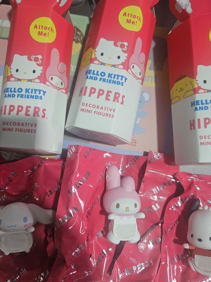 Hello Kitty and Friends hippers (Category: Designer & Blind Box Toys) located in Las Pinas. Submitted by gl3nndita (Listing ID 1458589801, Image 2). Description: Dreams and Sanrio Collaboration Open box, unsealed foil Unused hippers, unused sticky With leaflet Available characters at Php500 My Melody Hello Kitty - sold Kuromi (black) - sold Pochacco - sold Cinnamoroll - sold.