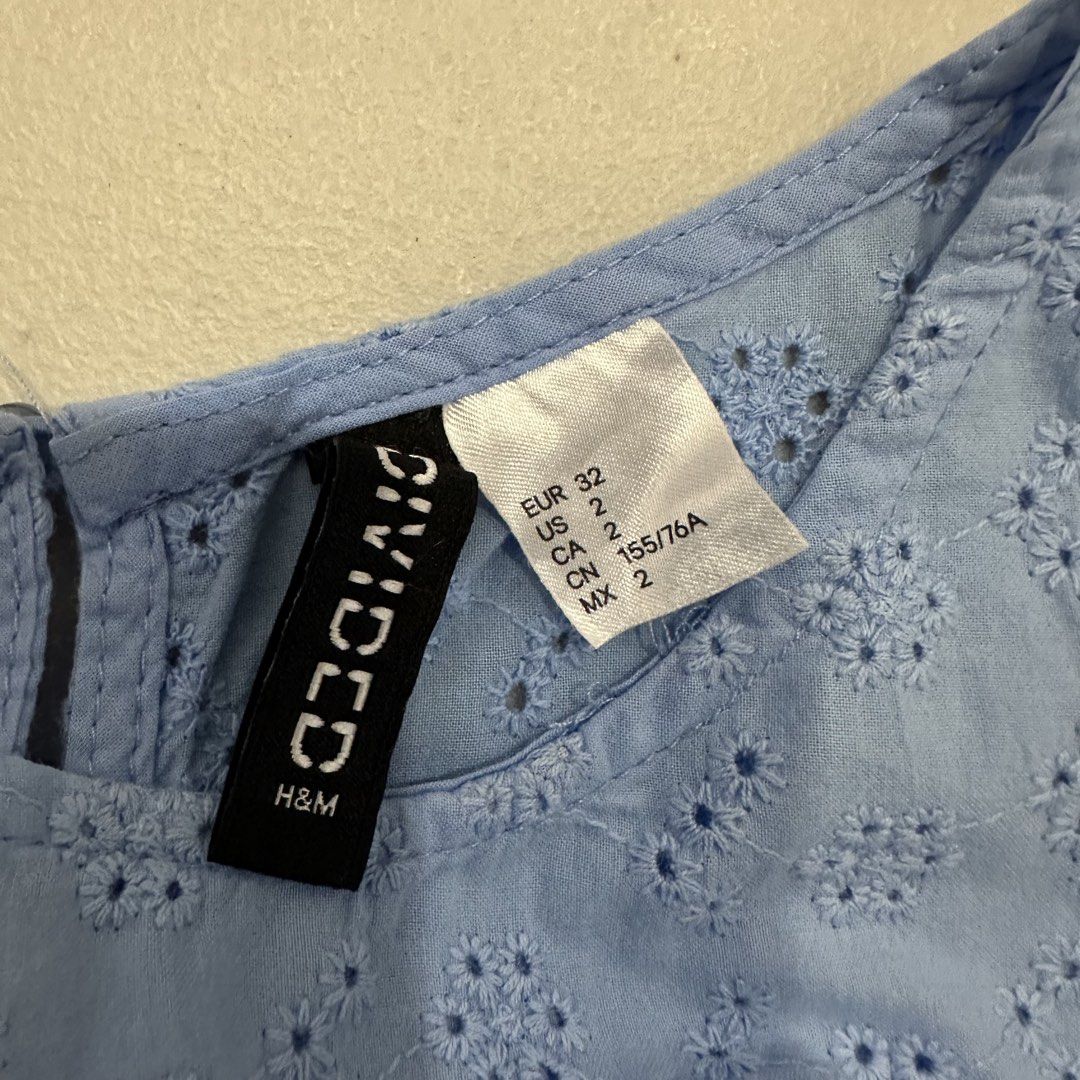 H&M Eyelet Top (Category: Blouses) located in Bulacan. Submitted by notalyk (Listing ID 1458593587, Image 3). Description: - XXS-XS - with freebie (2 items and up) 💗 📍Bulacan Delivery fee is shouldered by customer .