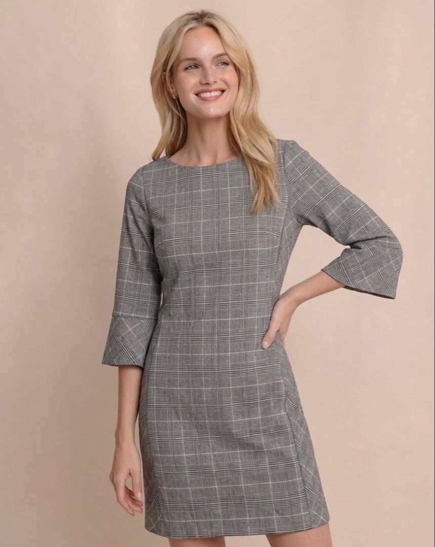 H&M Gray Plaid Dress (Category: Dresses) located in Manila. Submitted by jhcollections (Listing ID 1458214600, Image 1). Description: H&M Plaid Dress - bes fit: small - actual photos posted - j&t/grab/lalamove.