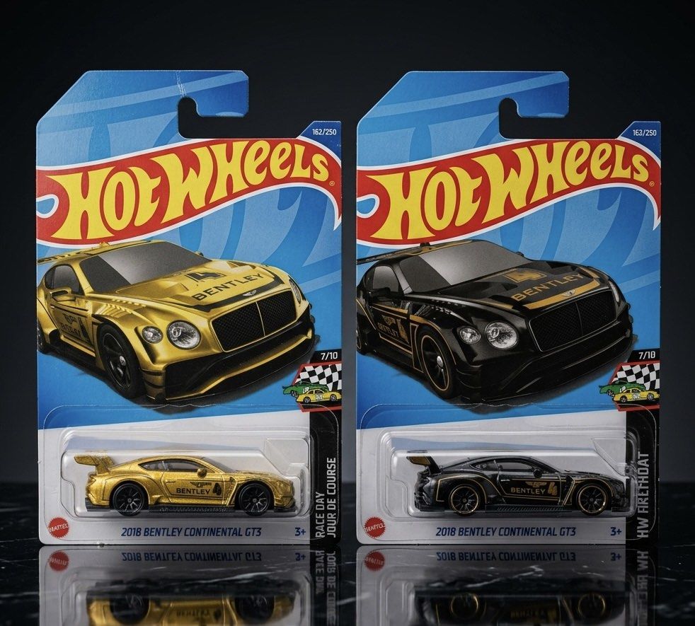 Hot Wheels! Bundle 2018 Bentley Continental GT3 (Category: Vehicle & Diecast Models) located in Manila. Submitted by got_loots (Listing ID 1458607131, Image 1). Description: WTS❗️❗️❗️ Bundle 2018 Bentley Continental GT3 Black & Gold ₱500 Only .