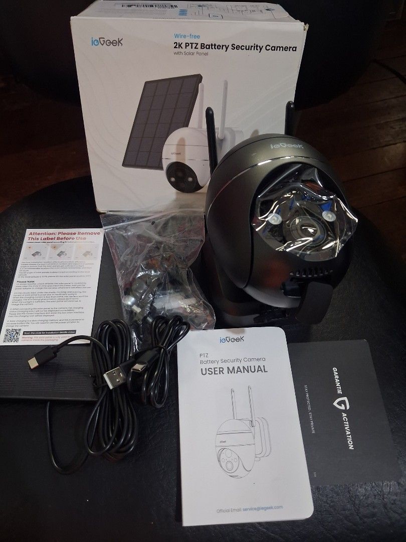 IeGeek(UK) 2k PTZ Security Camera CCTV With Solar Panel/Rechargeable (Category: Security Systems & CCTV Cameras) located in Mandaluyong City. Submitted by daddyjpanlilio24 (Listing ID 1458507869, Image 1). Description: P 2500+sf Opened to test only hindi nagamit Can pass as new No issue Mandaluyong Shipping/Payment: Gcash/Maya Jnt payment 1st no cod Lalamove payment upon rider pick up.
