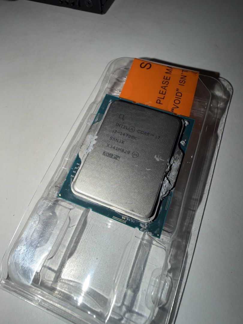 Intel Core i7-14700K Processor (Category: Desktops) located in Makati City. Submitted by coachjorge.penguin (Listing ID 1458536850, Image 2). Description: - Intel Core i7-14700K Processor 22,000 pesos - High-performance CPU for gaming and demanding applications - Comes in original packaging - Perfect for your new PC build - Can bundle with Thermalight 360 AIO rgb, + 1,500 pesos Can provide video on furmark so far. - comes with 2-week personal war