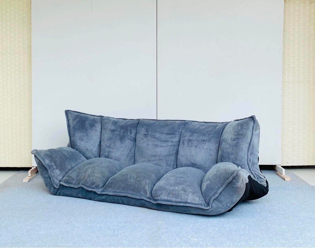 “JAPAN SURPLUS” GRAY FLOOR SOFA BED (Category: Sofas) located in Bulacan. Submitted by monmon555 (Listing ID 1458675864, Image 2). Description: “JAPAN SURPLUS” GRAY FLOOR SOFA BED SIZE: 80L” x 50-25W” x 22H” inches (AS-IS ITEM) IN GOOD CONDITION.
