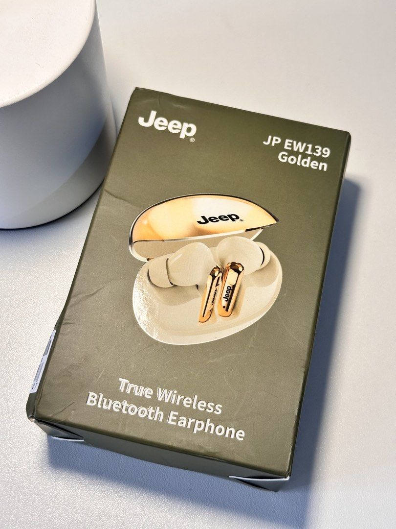 Jeep Golden True Wireless Bluetooth Earphone (Category: Earphones) located in Manila. Submitted by alikoriiv (Listing ID 1458563853, Image 1). Description: - Jeep EW139 True Wireless Bluetooth Earphones - Color: Golden - Includes charging cable - Comes with extra ear tips - All original packaging included - rfs: declutter * Location: Marikina City * Buyer will arrange the shipping and shoulder the shipping fee. * GCash only for payment..
