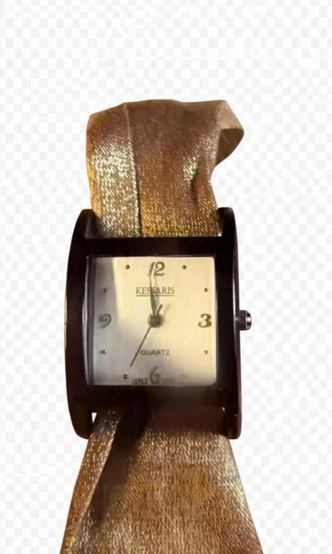 ✨Kessaris rectangular gold-toned fabric ribbon strap watch (Category: Women's Watches) located in Santa Rosa. Submitted by leShoppe (Listing ID 1458665386, Image 1). Description: ⚜️ vintage type removable strap.