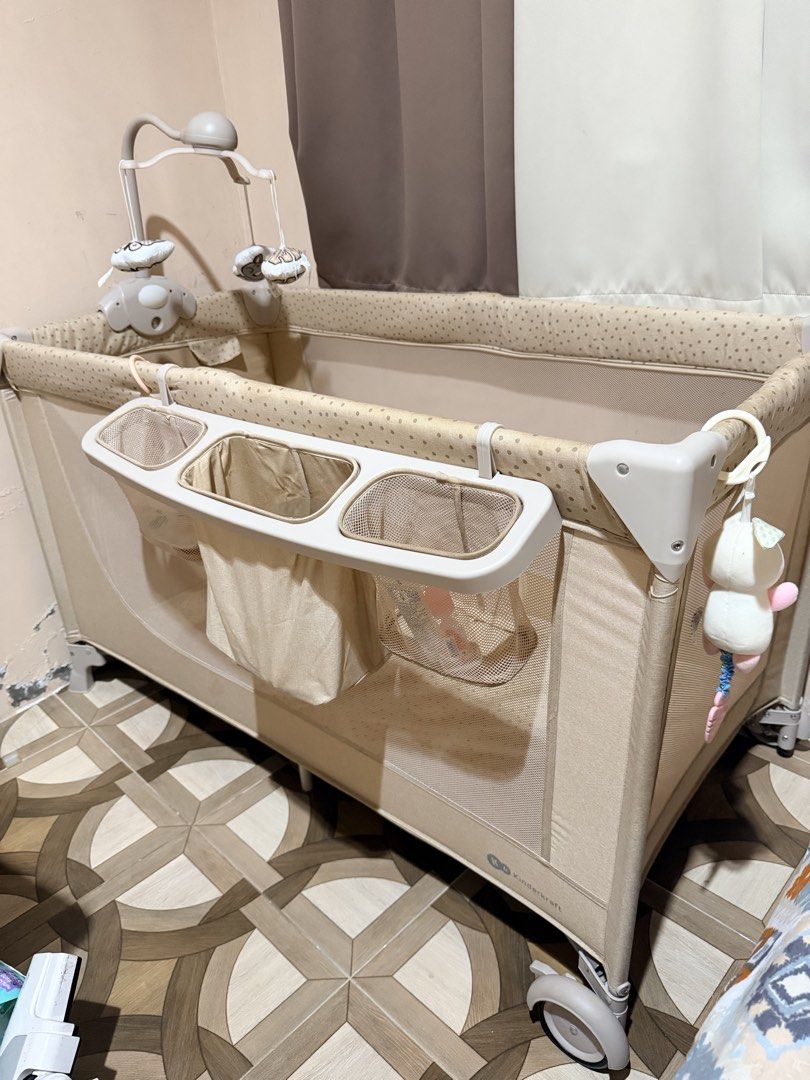 Kinderkraft JOY2 2-in-1 Cot (Category: Cots & Cribs) located in Caloocan City. Submitted by jonaliemae09842 (Listing ID 1458664706, Image 2). Description: Quick and easy folding Includes crib, diaper and baby stuff rack, changing mat and carry bag Minimalist color With 2 levels: 1. For infant 2. Toddlers as playpen You can check link for other specifications. Flaw: one side of the board was bent, but still usable and won’t affect performance. SRP