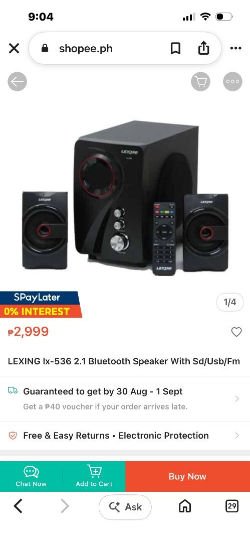 LEXING LX-536 bluetooth multimedia speaker sound system (Category: Soundbars, Speakers & Amplifiers) located in Manila. Submitted by welldone526 (Listing ID 1458561504, Image 1). Description: BRANDNEW PO RUSH NA NEED LANG CASH MAKATI AREA PO AKO LOCATED SOLID FOR SOUND SYSTEM SA BAHAY. PM ME ASAP .