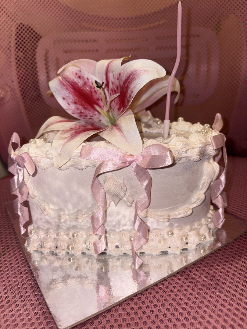 Lily Heart Dummy Cake (Category: Other Photography Accessories) located in Pasig City. Submitted by alea327216 (Listing ID 1458563920, Image 3). Description: 🎀 FOR SALE!!! 🎀 lily heart dummy cake (with glitter effect) with FREE pink spiral candle (unused) used once - for photoshoot only too pretty to let go🥹 spent around 700+ on this DIY dummy cak ₱300 ONLY Perfect for girlies with an upcoming birthday who don’t want to spend too much on a rea