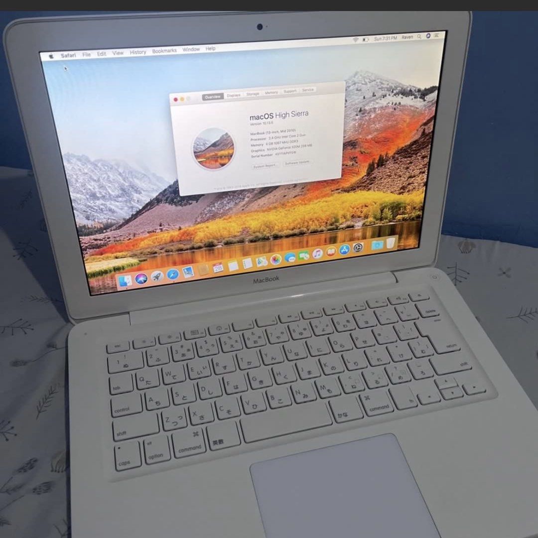 Macbook 13-inch mid 2010 (Category: Laptops & Notebooks) located in Carmona. Submitted by veeenx (Listing ID 1458556124, Image 3). Description: * Working properly * Display/screen working * Keyboard & trackpad working * 750GB storage * Charger included * Actual unit shown in photos note: This is a 2010 macbook, so it is an older model with limitations regarding newer MacOS version and applications. additional: has speaker/bass issue when on max a