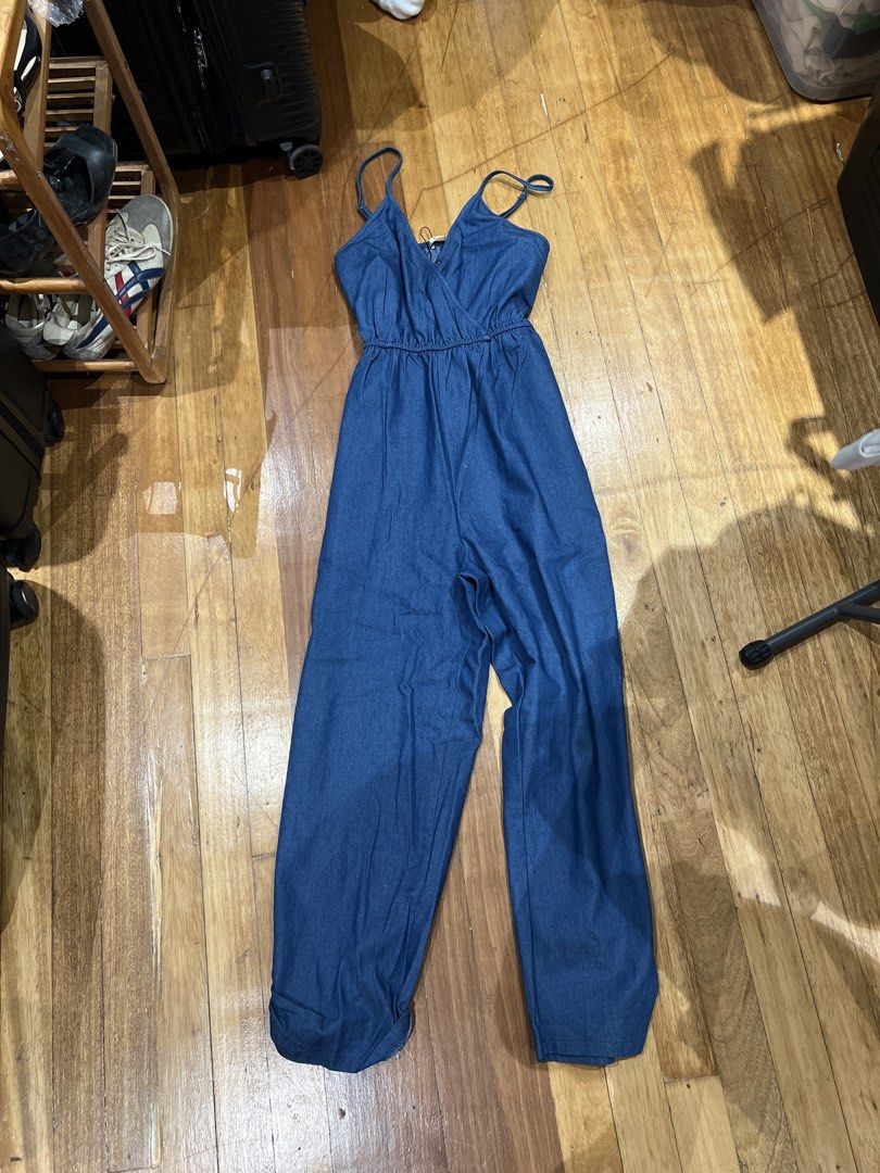 Maldita Denim Jumpsuit Size S (Category: Jumpsuits) located in Quezon City. Submitted by iminquezoncity (Listing ID 1458599765, Image 1). Description: - Brand: Maldita - Color: Blue Denim - Style: Jumpsuit - Features: Spaghetti straps, cinched waist, wide leg pants - Estimated Size: S - Occasion: Casual wear.
