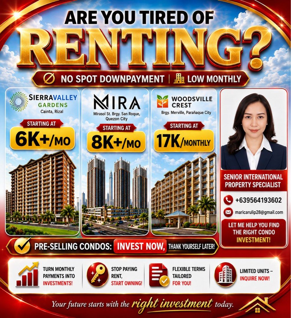Manila Condos (Category: Apartments & Condos) located in Manila. Submitted by carr25 (Listing ID 1458645889, Image 1). Description: Preselling Condos in RLC! .