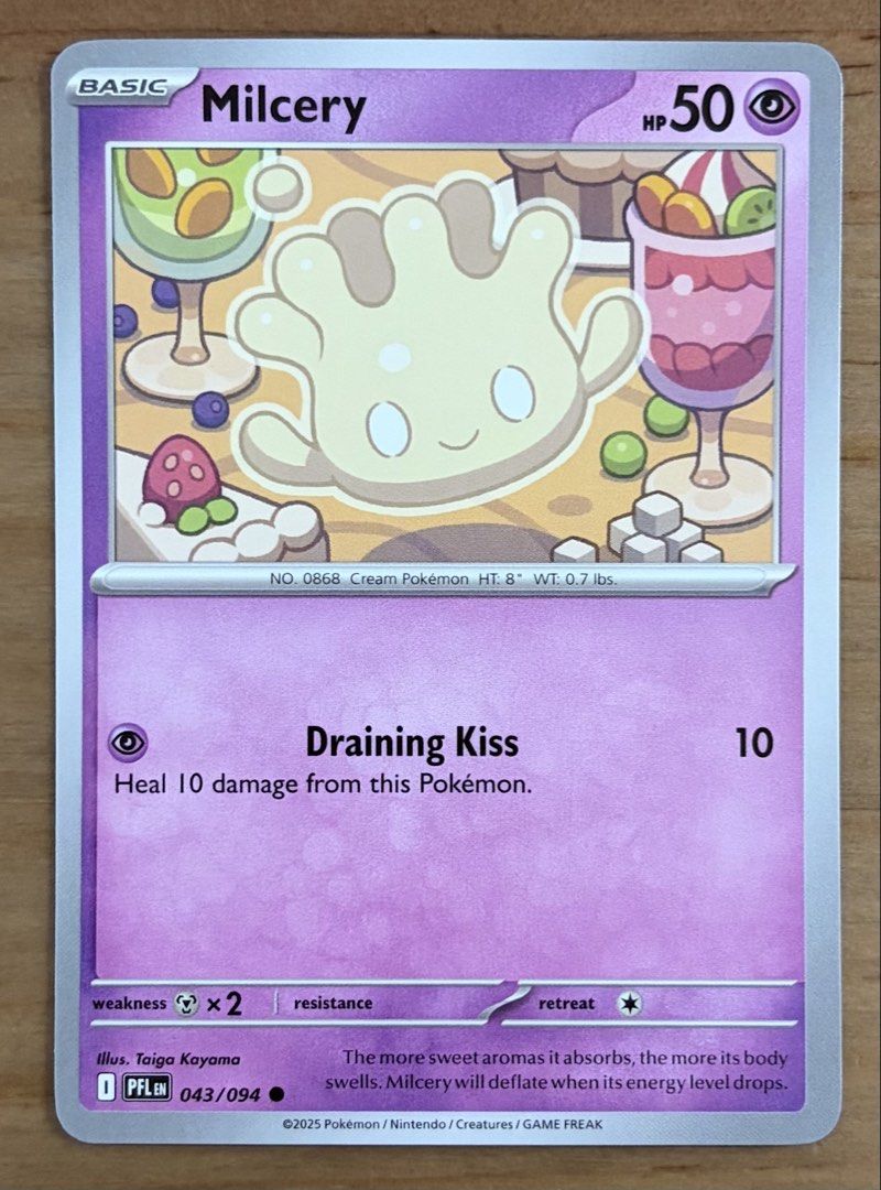 Milcery | Pokemon Cards ~ Phantasmal Flames (Category: Raw Singles) located in Makati City. Submitted by cardlab (Listing ID 1458512326, Image 1). Description: Items are 💯 authentic/original/legit. About The Card: •Language: EN • Number: 043/094 • Common • Normal FOR: • Cards ₱99 and below with Card Sleeves • Cards ₱100 and up with Card Sleeves and Used Toploader • ₱10 for Bnew Tops Packaging (If Shipping): ✔️ Plastic cover ✔️ Cardboard ✔️ Bubbl