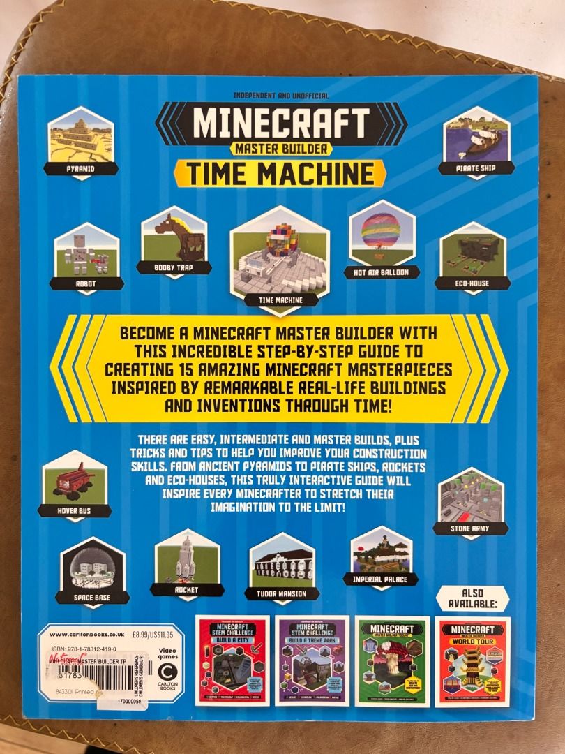 Minecraft Master Builder Time Machine Book (Category: Storybooks) located in Makati City. Submitted by jed.castillo (Listing ID 1458549677, Image 2). Description: Travel through history and construct jaw-dropping real-world wonders in Minecraft! If you or your kids love gaming and history, this book is the ultimate blueprint to building 15 epic structures spanning ancient times to the far future!Learn exactly how to recreate historic masterpieces