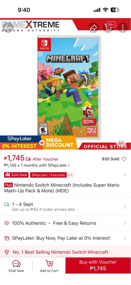 Minecraft Super Mario Mash-Up Pack Nintendo Switch (Category: Nintendo) located in Pasig City. Submitted by ponyo_ph (Listing ID 1458047569, Image 3). Description: - Minecraft game for Nintendo Switch - Includes game cartridge and case - Explore, build, and survive - Great fun for everyone Includes Super Mario Mash-Up Pack (MDE) .