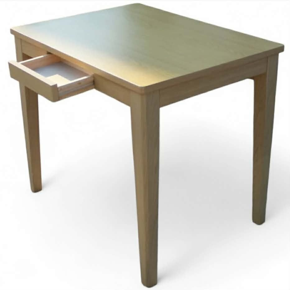 MINIMALIST SOLID WOOD DESK WITH DRAWER (Category: Tables & Sets) located in Bulacan. Submitted by by_adette (Listing ID 1458616280, Image 1). Description: MINIMALIST SOLID WOOD DESK WITH DRAWER Measurements: L31½"xW23¾"xH27¾".