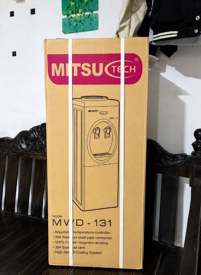 Mitsutech MVTD-131 Water Dispenser (Category: Water Purifiers & Dispensers) located in Quezon City. Submitted by senzuki_thriftshop (Listing ID 1458507406, Image 1). Description: 🚰 Mitsu Tech Water Dispenser •Brand: Mitsu Tech •Model: MWP-131 •From the box shown: •Adjustable temperature controller •304 stainless-steel pipe connector •100% copper electromagnetic winding •304 stainless-steel components •High-speed cooling system •Type: Water dispe