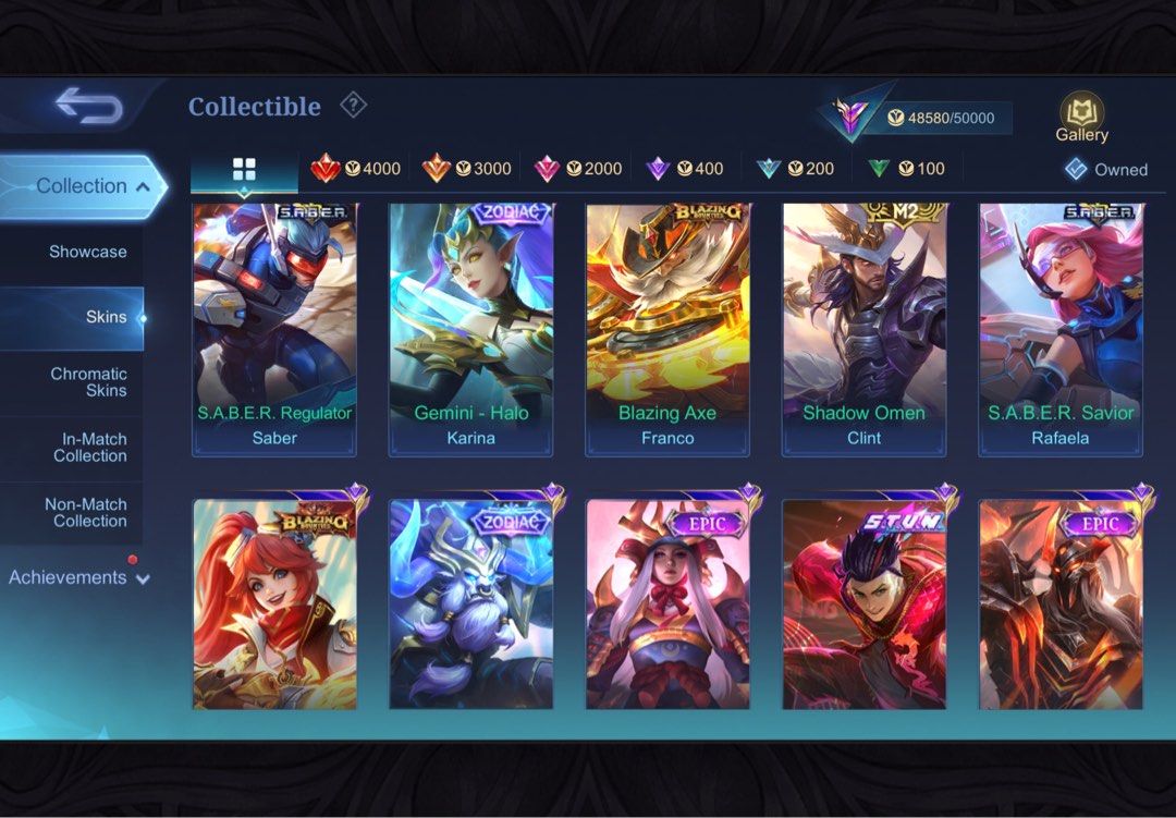 Mobile Legends Account (FT/FS) (Category: Others) located in Manila. Submitted by _flashkloof (Listing ID 1458596401, Image 2). Description: Open for trade to valorant account Includes many skins: - Thunderfist Chou - The Foreseer Esmeralda - Several Epic skins - Zodiac skins - Special skins - Star skins RFS: Di na masyado nalalaro .