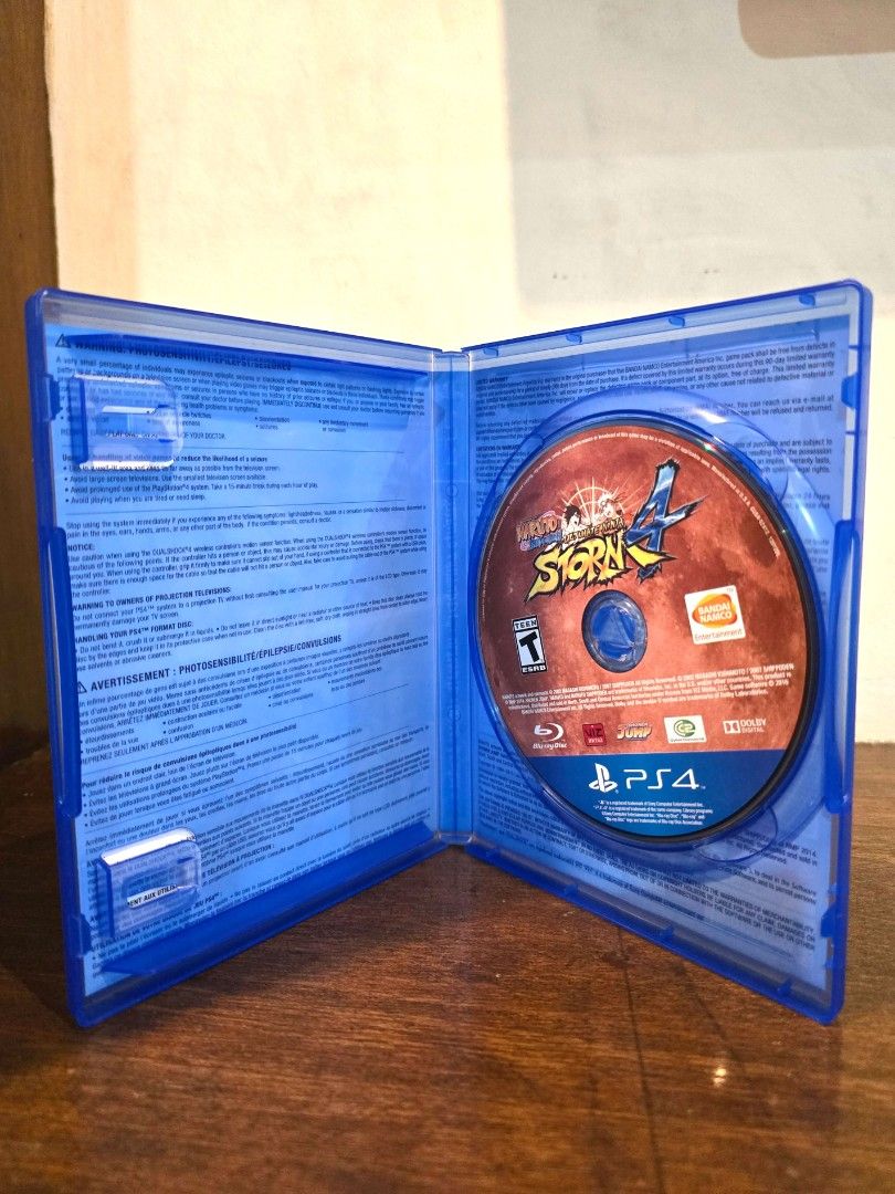 Naruto Shippuden Ultimate Ninja Storm 4 PS4 Game (Category: PlayStation) located in Cainta. Submitted by seandyph (Listing ID 1458573564, Image 2). Description: - PS4 Naruto Shippuden Ultimate Ninja Storm 4 - Includes game disc and case - Lightly Used rfs will buy new games .