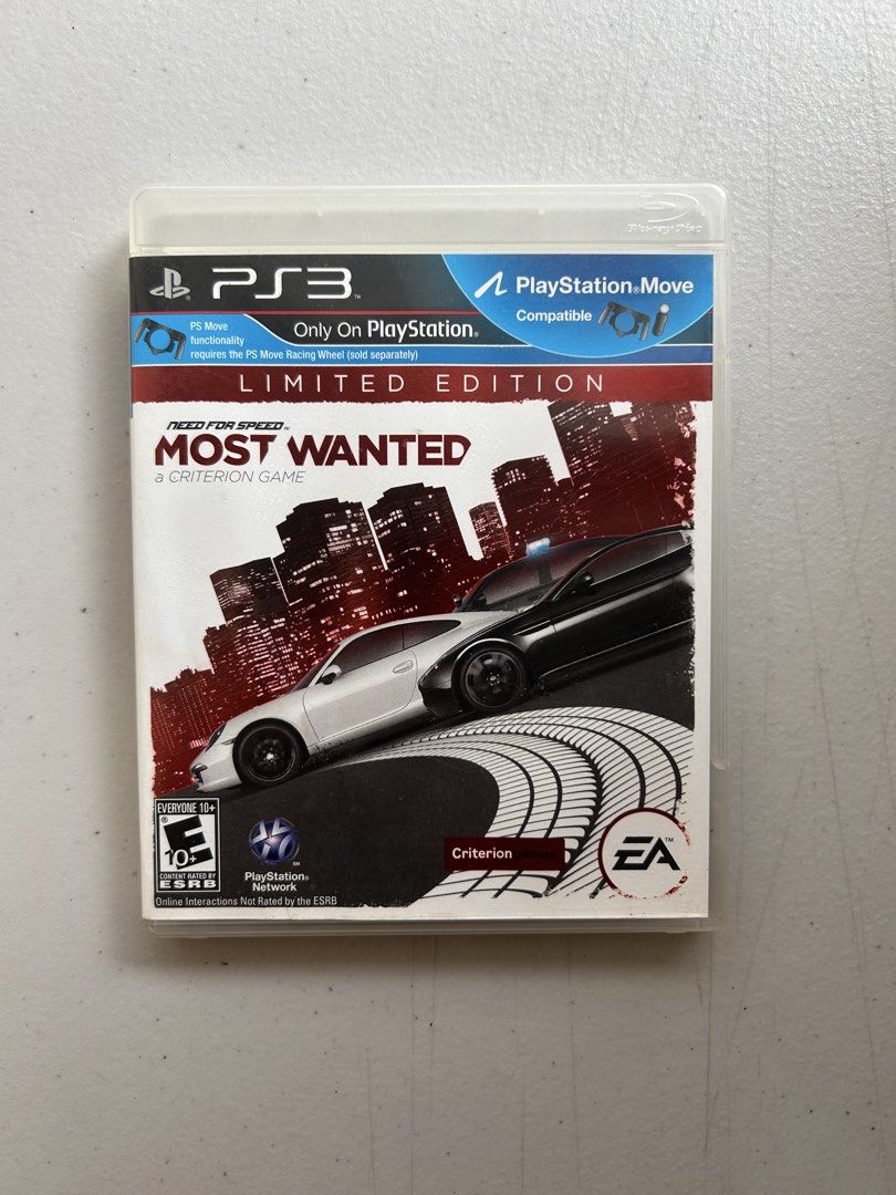 Need for Speed: Most Wanted Limited Edition CIB Tested (Category: PlayStation) located in Paranaque City. Submitted by keichi. (Listing ID 1458631929, Image 1). Description: Need for Speed: Most Wanted Limited Edition CIB Tested Item Specifics: - Platform: Sony PlayStation 3 (PS3) - Publisher: Electronic Arts / Criterion Games - Condition: Very Good - Completeness: Complete in Box (CIB) - Includes Case, Artwork Insert, Disc, and On-Disc Manual Sh