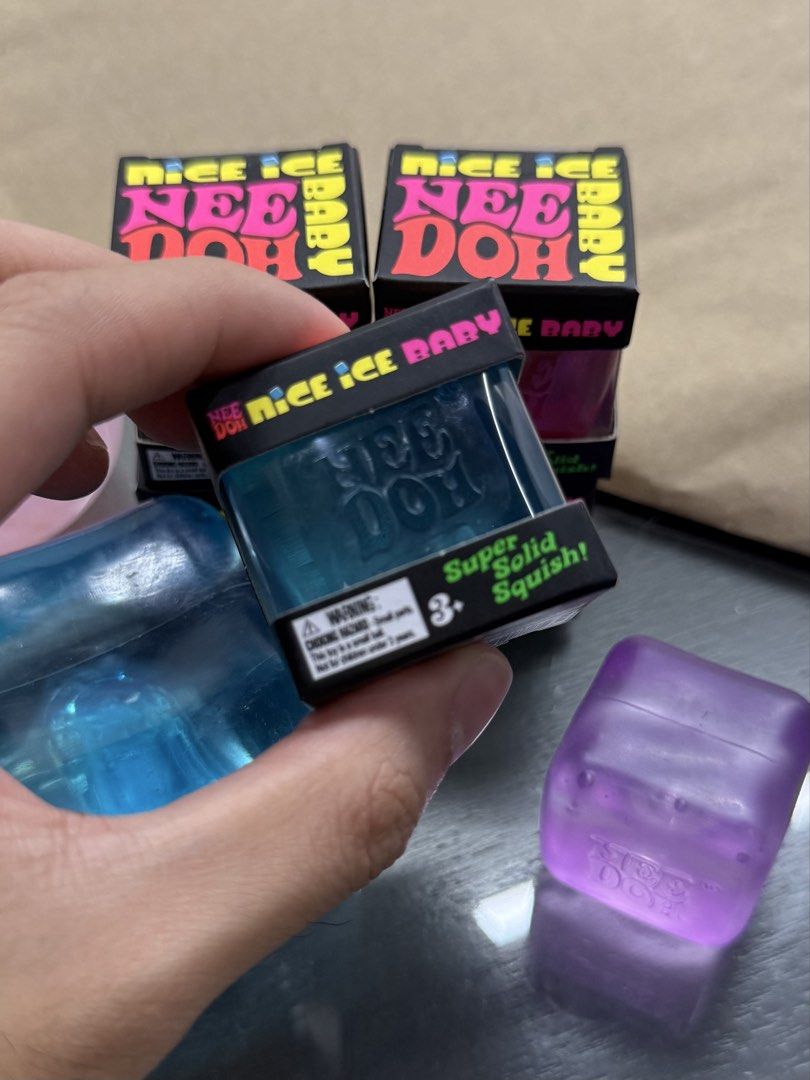 ORIG AUTHENTIC Needoh Nice Ice Baby Super Solid Squishy Fidget Toy (Category: Kids Toys) located in Pasig City. Submitted by pancitcantonio (Listing ID 1458658742, Image 3). Description: AUTHENTIC AND ORIGINAL Personally purchased from Tower of London (UK Government managed building, cannot sell fakes) Colors: Purple (1), Pink (1), Blue (3) - Super fun Nee Doh Nice Ice Baby squishy toys - Solid and satisfying squish - Available in various colors: