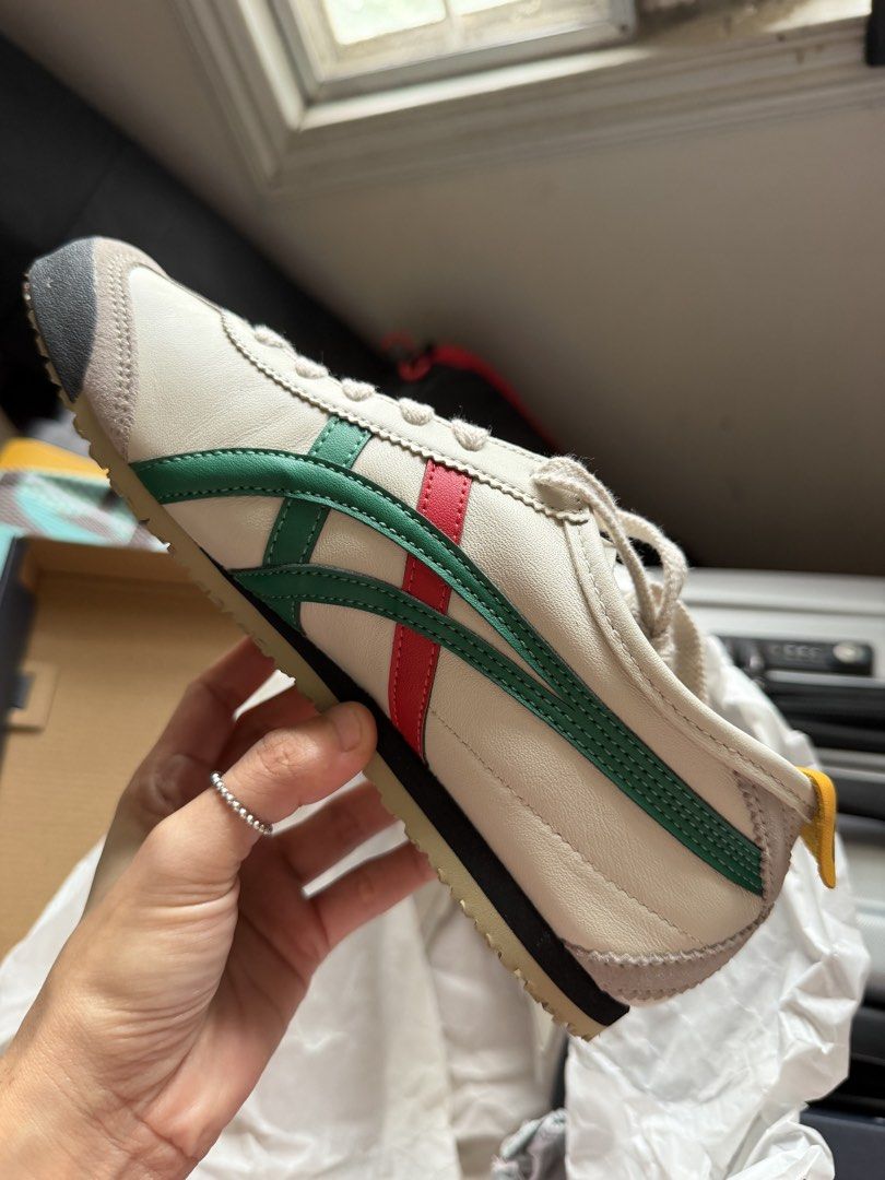 Onitsuka Tiger Mexico 66 Birch/Green (Category: Sneakers) located in Las Pinas. Submitted by biatster (Listing ID 1458521765, Image 3). Description: Store-bought in Ayala Mall Macapagal.