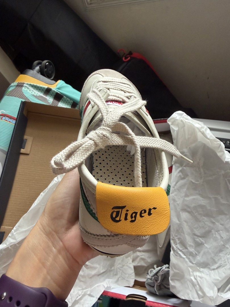 Onitsuka Tiger Mexico 66 Birch/Green (Category: Sneakers) located in Las Pinas. Submitted by biatster (Listing ID 1458521765, Image 2). Description: Store-bought in Ayala Mall Macapagal.