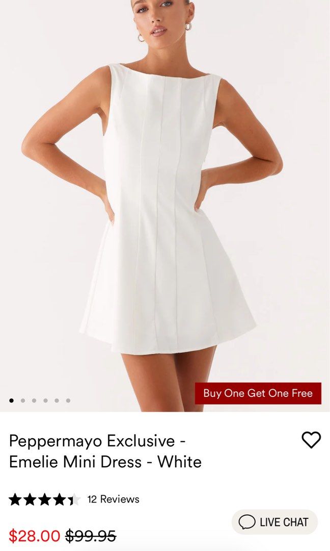 PEPPERMAYO Emelie Mini Dress - White (Category: Dresses) located in Las Pinas. Submitted by unicorn12119 (Listing ID 1458591290, Image 3). Description: - Brand: PEPPERMAYO - Style: White sleeveless mini dress -tried on only never got to use it - Original Price: $99.95 .