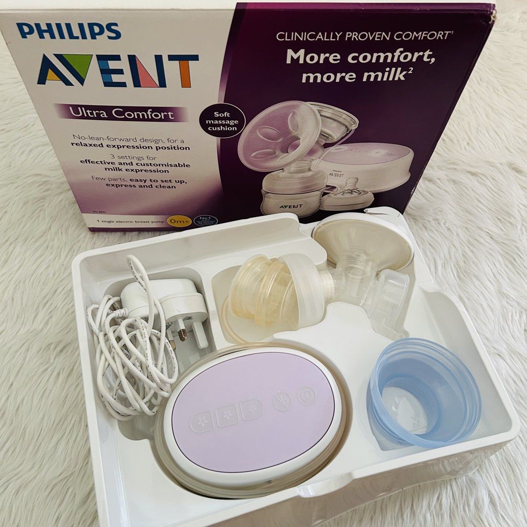 Philips Avent Electric Breast Pump (Category: Breastfeeding & Bottle Feeding) located in Paranaque City. Submitted by rahhapunzel (Listing ID 1458645117, Image 2). Description: Philips Avent Single Electric Breast Pump •without the baby bottle •used less than 5x •P4,000 🛍️RFS: need more funds & space for baby 💰 MOP: GCash 📍 Location: Mandaluyong 📦 Lalamove | GrabExpress c/o buyer - Single pump with soft massage cushion - Comfortable no-lean-f