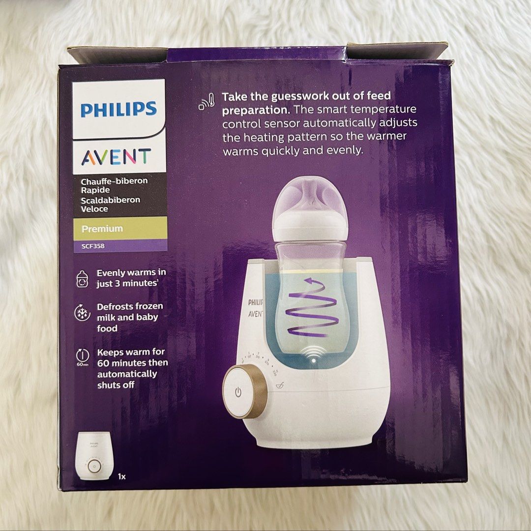 Philips Avent Fast Bottle Warmer (Category: Breastfeeding & Bottle Feeding) located in Paranaque City. Submitted by rahhapunzel (Listing ID 1458618040, Image 2). Description: Philips Avent Fast Bottle Warmer •used only to test •P3,200 only • originally bought for P4,699 🛍️RFS: need more funds & space for baby 💰 MOP: GCash 📍 Location: Mandaluyong 📦 Lalamove | GrabExpress c/o buyer - Heats milk and baby food evenly in just 3 minutes. - Defrosts
